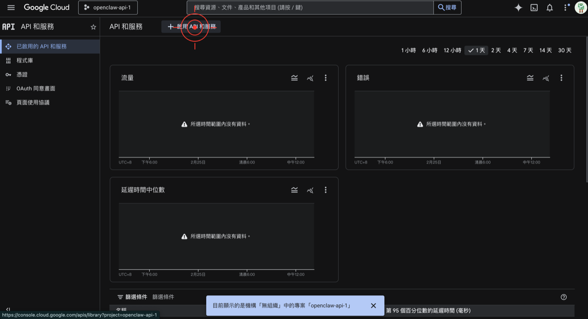 啟用 Google Drive API