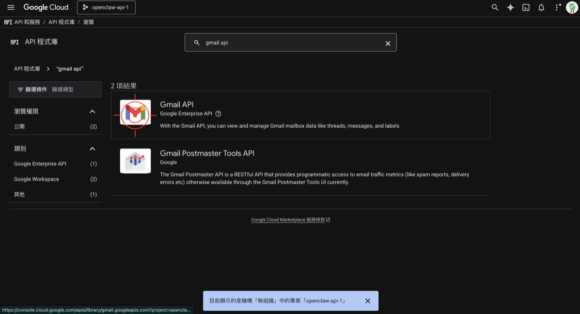 啟用 Google Drive API