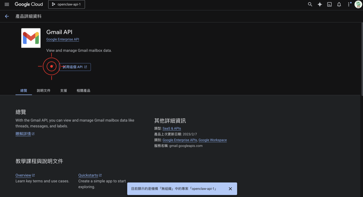 啟用 Google Drive API