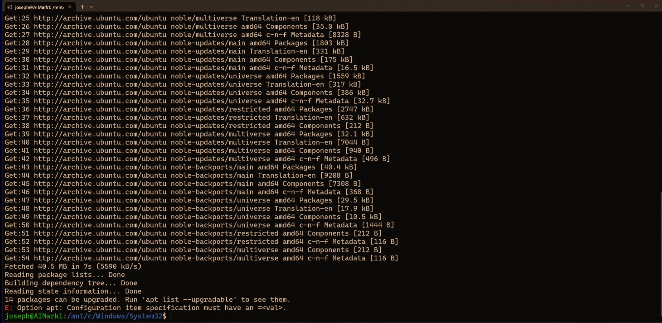 WSL 終端機安裝 Node 22 過程